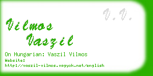 vilmos vaszil business card